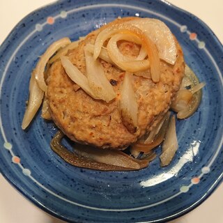 和風ハンバーグ☆ごぼうと玉ねぎのポン酢煮込